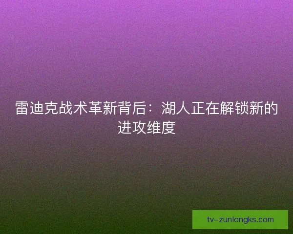 雷迪克战术革新背后：湖人正在解锁新的进攻维度