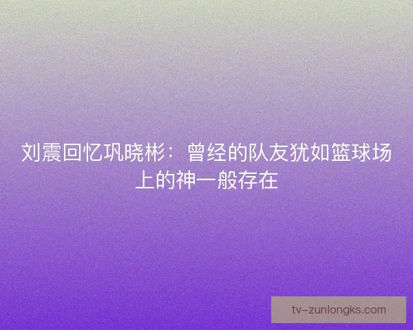刘震回忆巩晓彬：曾经的队友犹如篮球场上的神一般存在