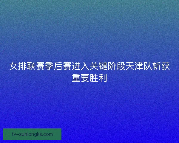 女排联赛季后赛进入关键阶段天津队斩获重要胜利